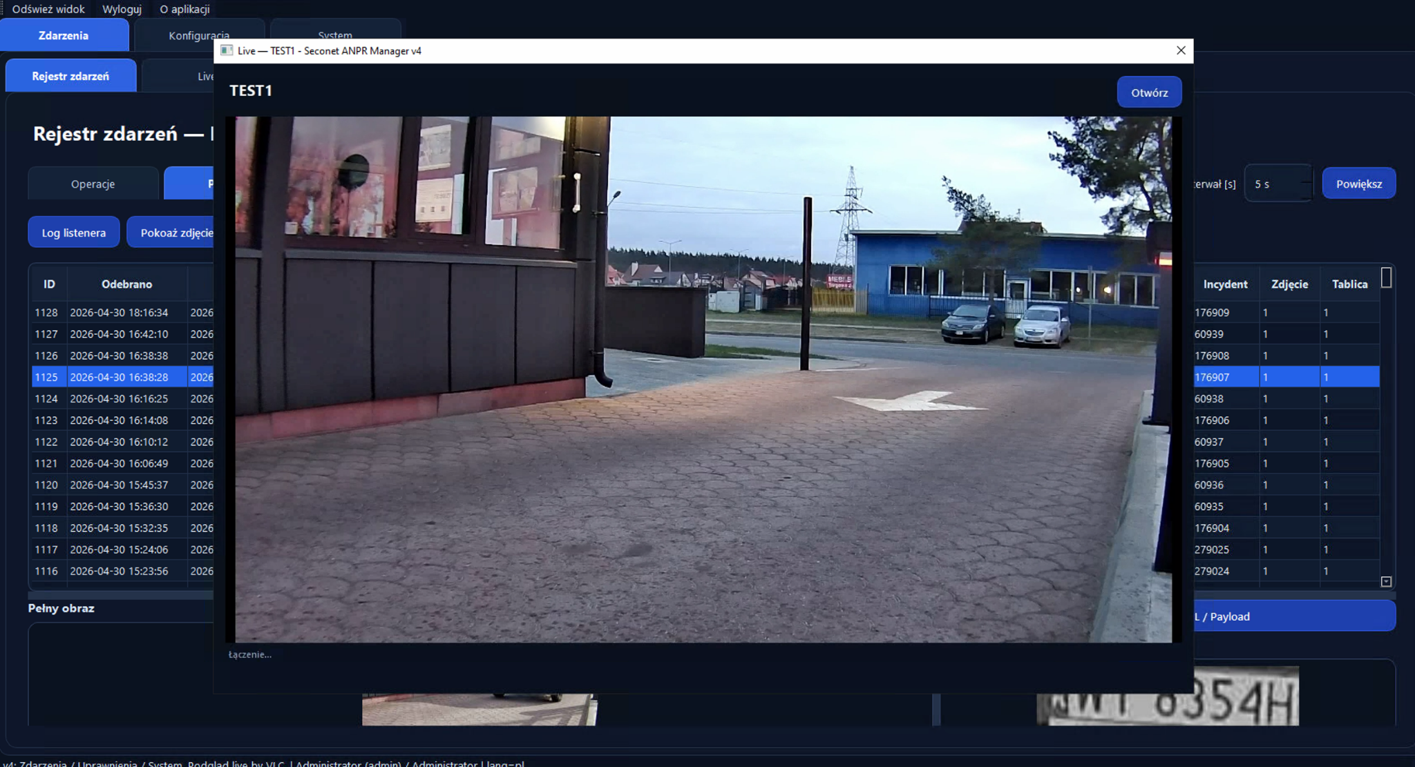 secoLPR single live camera view